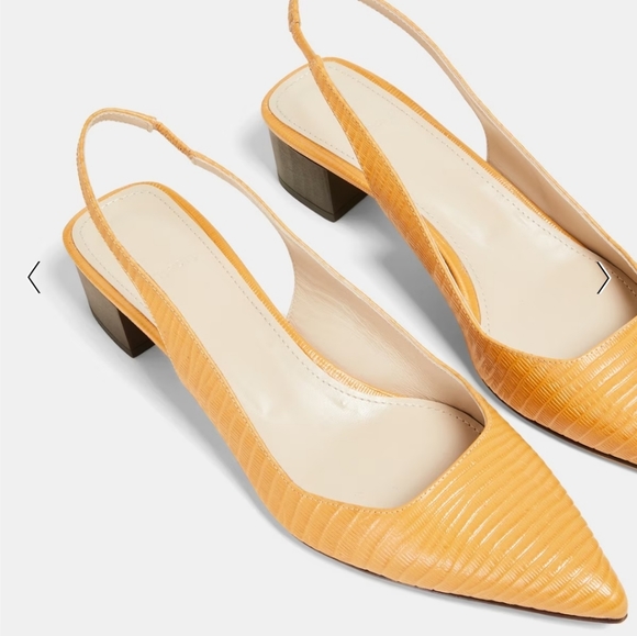 🆕️Theory Block heel Sling back shoes,lizard print,made in Italy - Picture 10 of 12